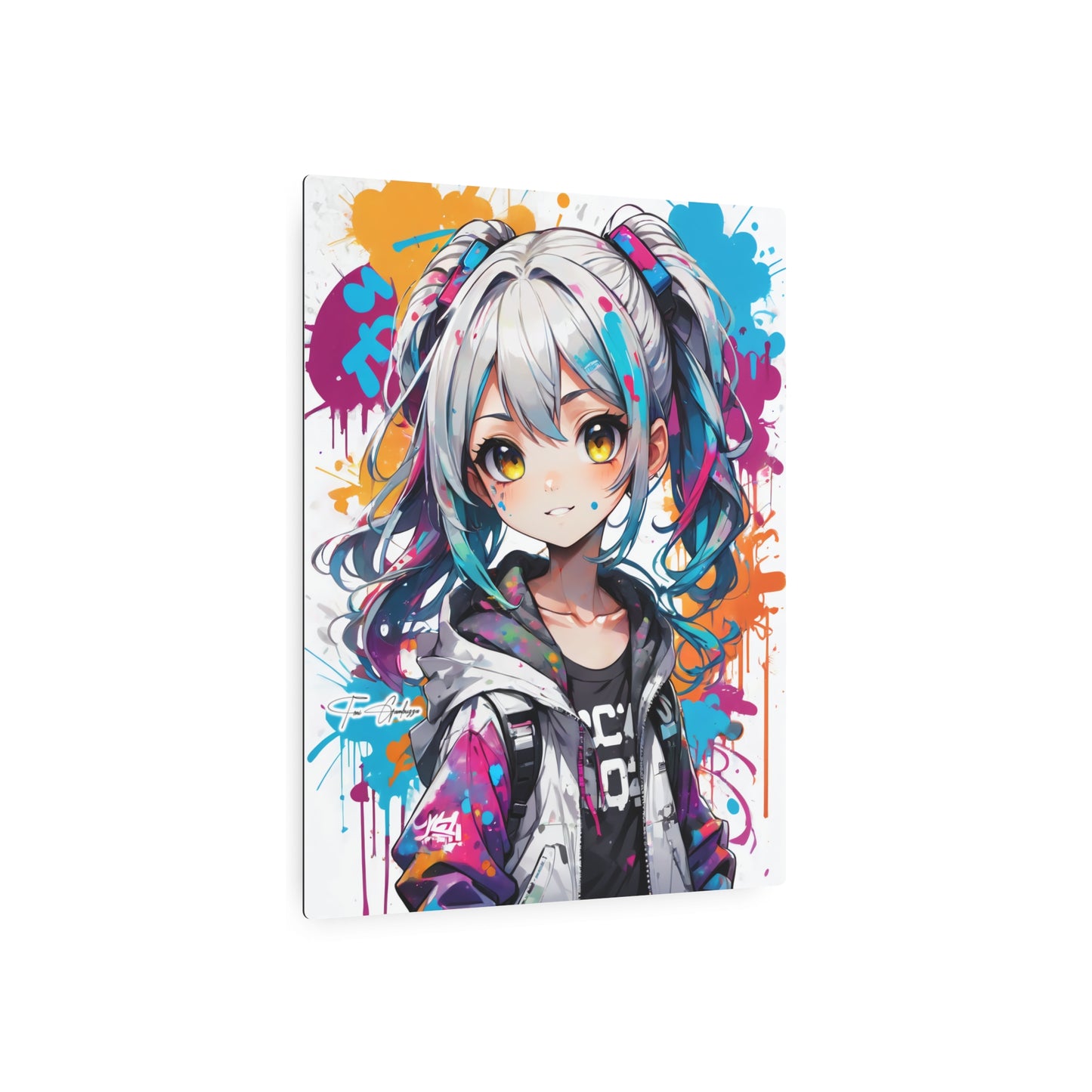 Manga Mural: Yui 🇺🇸 US Shipping - Anime Graffiti Art on Metal Poster