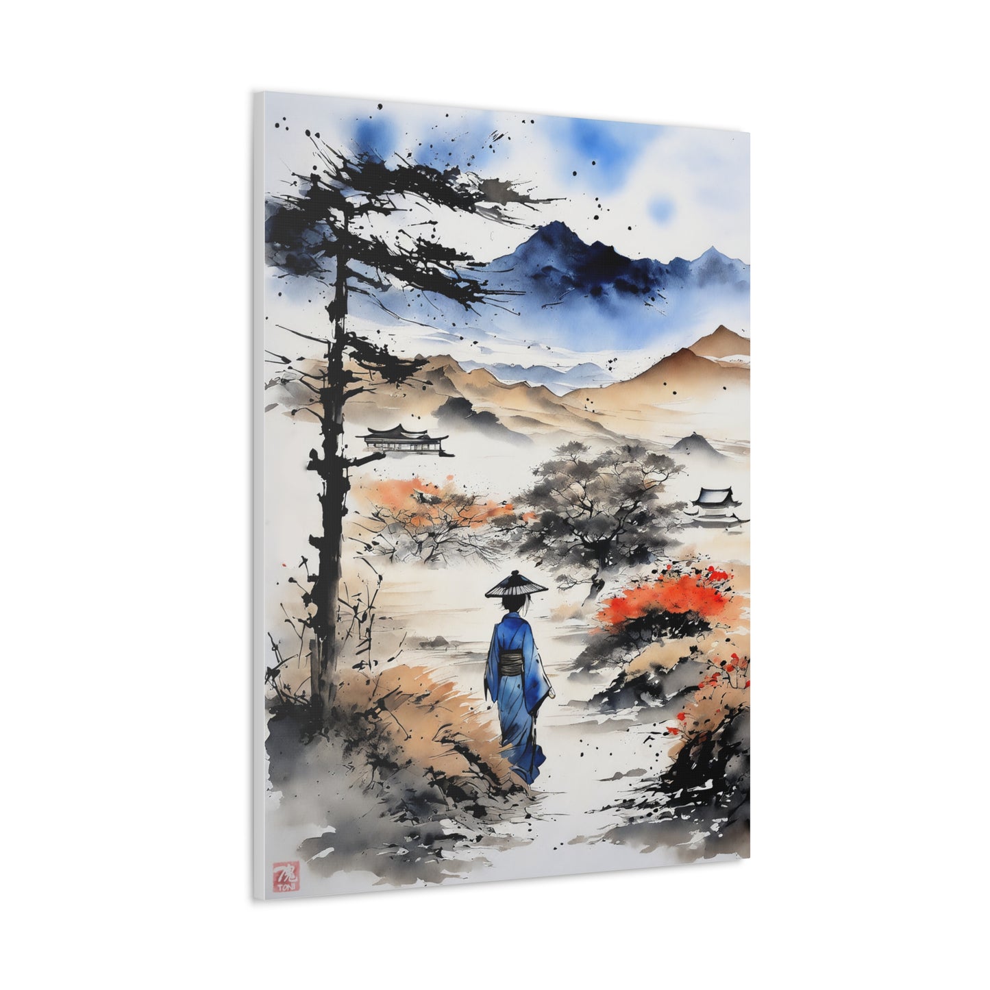 Sumi-e Art - Wasteland wisdom • Traditional Japanese Art on high quality Canvas