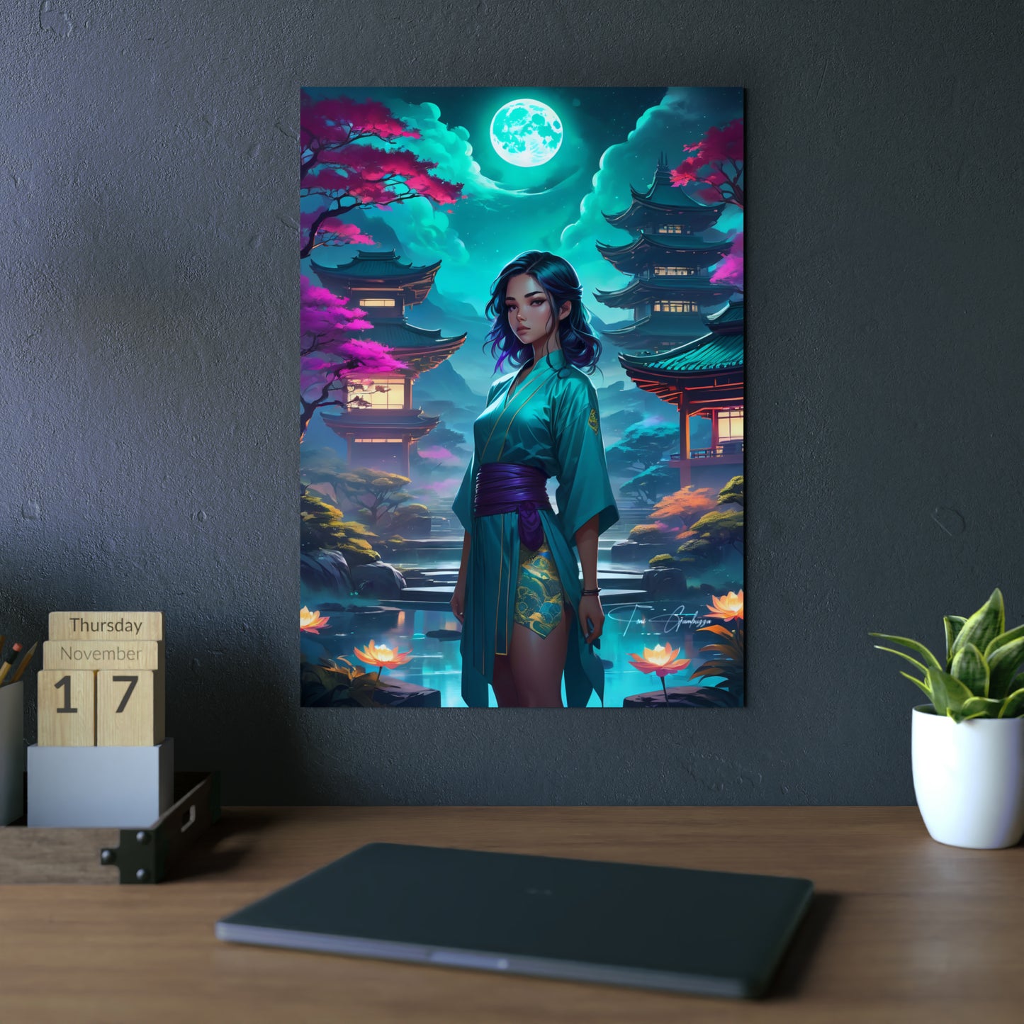 Zen Reflections: Peace 🇩🇪 GER Shipping - Anime Art on Metal Poster