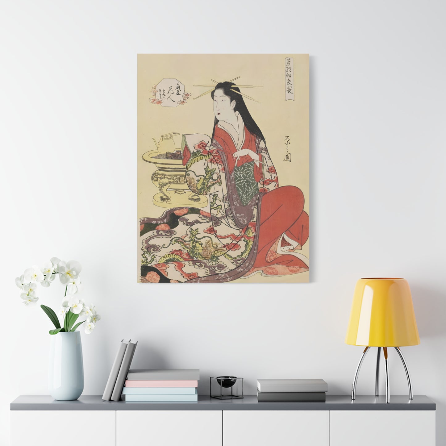 Ukiyo-e Art  - Hanabito of Ogiya • Hosoda Eishi • Traditional Japanese Art on high quality Canvas