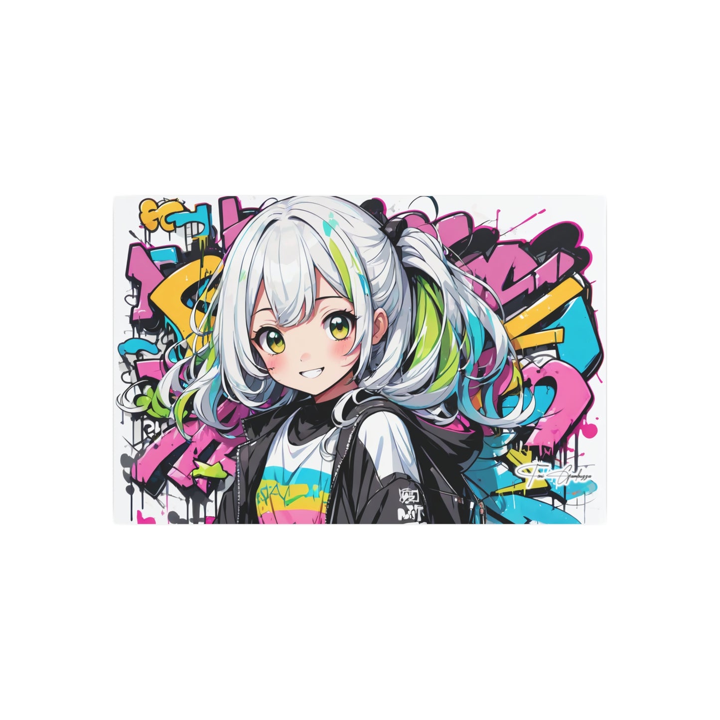 Manga Mural: Tomoyo 🇺🇸 US Shipping - Anime Graffiti Art on Metal Poster