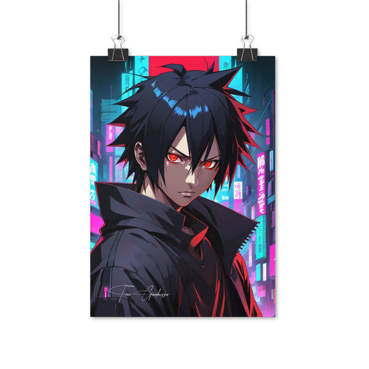 Cyberpunk Sasuke - Anime Art on high quality poster