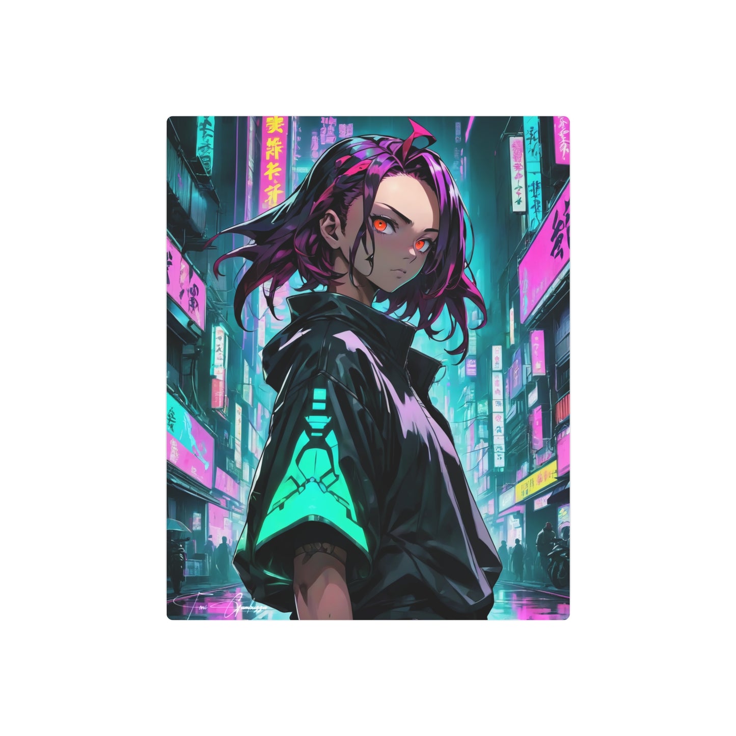 Cyberpunk Tanjirō 🇺🇸 US Shipping - Anime Art on Metal Poster