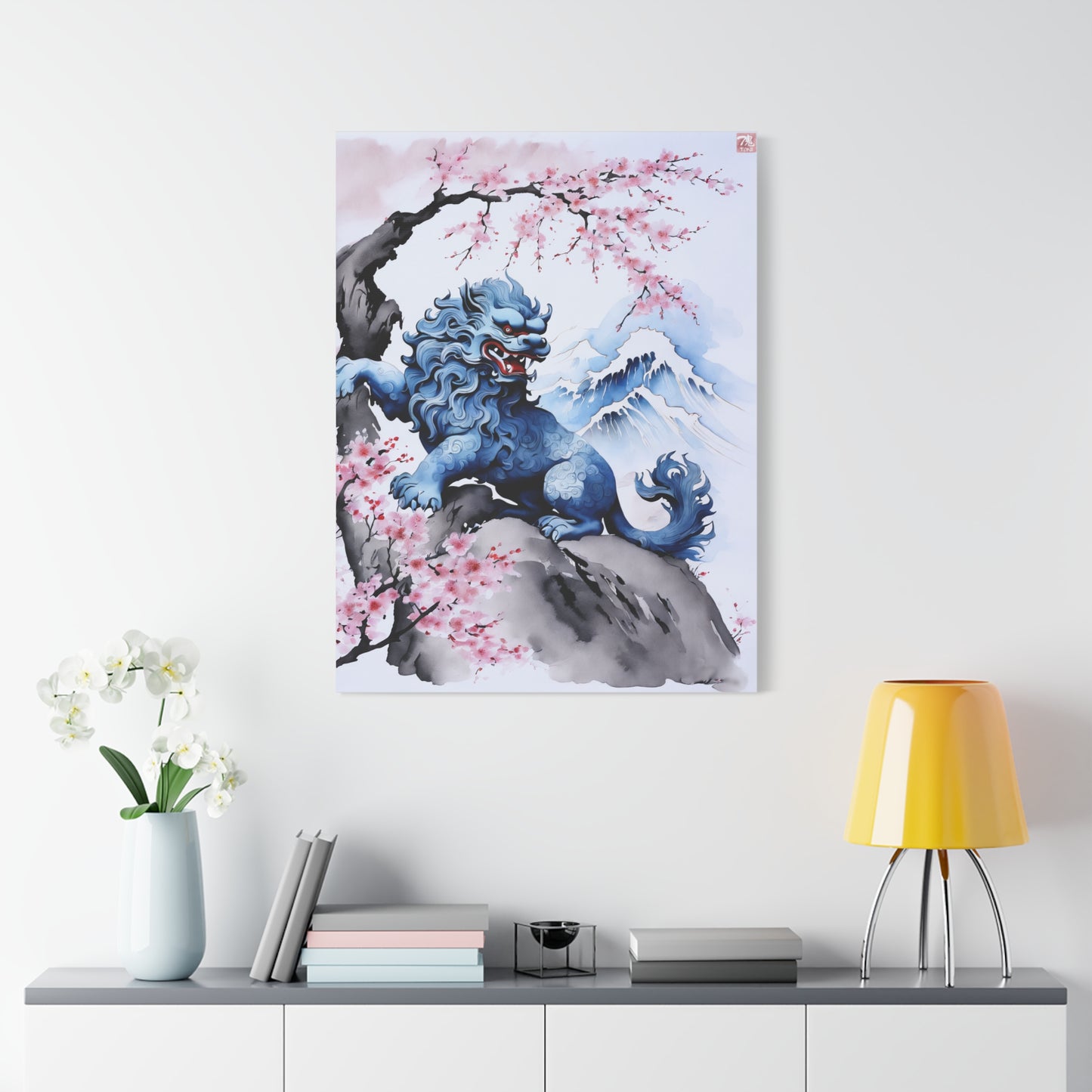 Sumi-e Art  - Komainu • Traditional Japanese Art on high quality Canvas