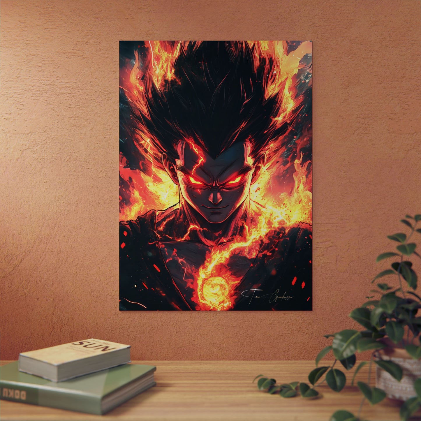 Anime Art - Vegeta Burn  🇩🇪 GER Shipping - Anime Art on Metal Poster