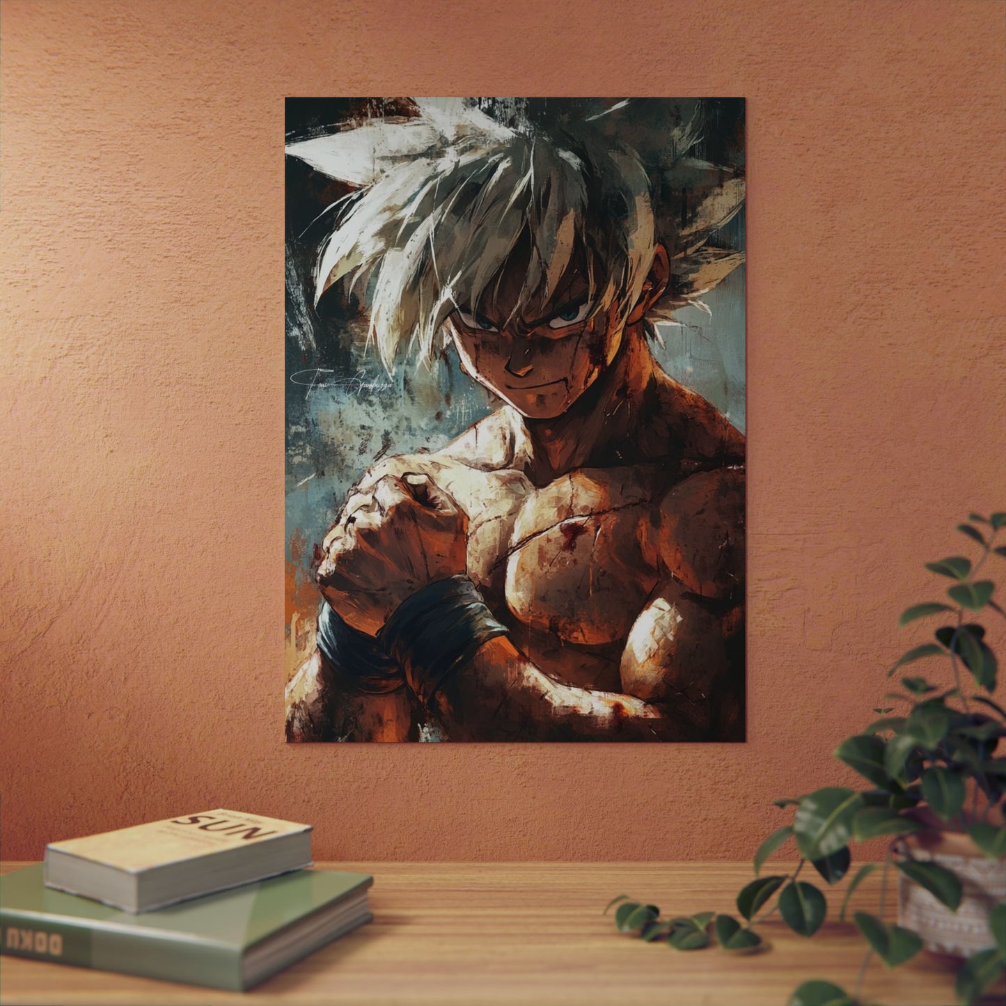 Anime Art - Goku after Battle  🇩🇪 GER Shipping - Anime Art on Metal Poster