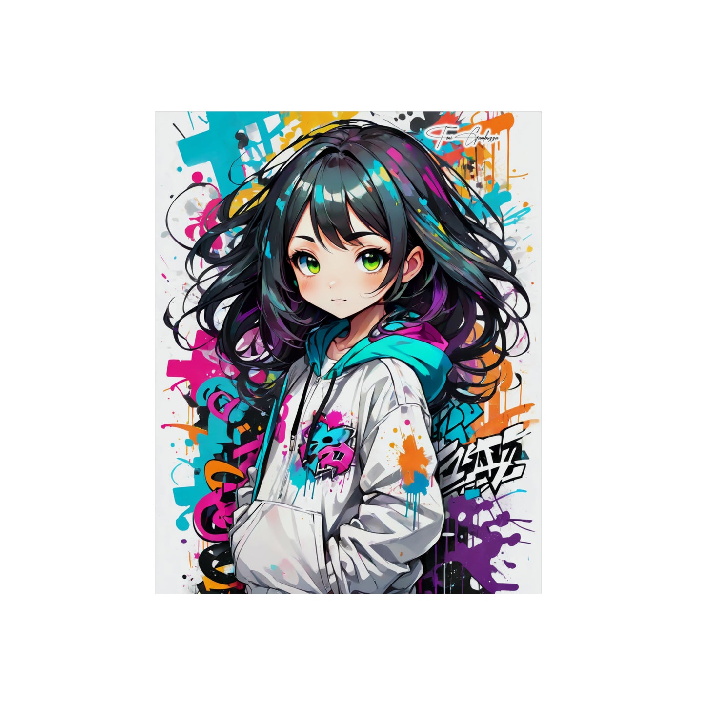 Manga Mural: Riza 🇩🇪 GER Shipping - Anime Graffiti Art on Metal Poster