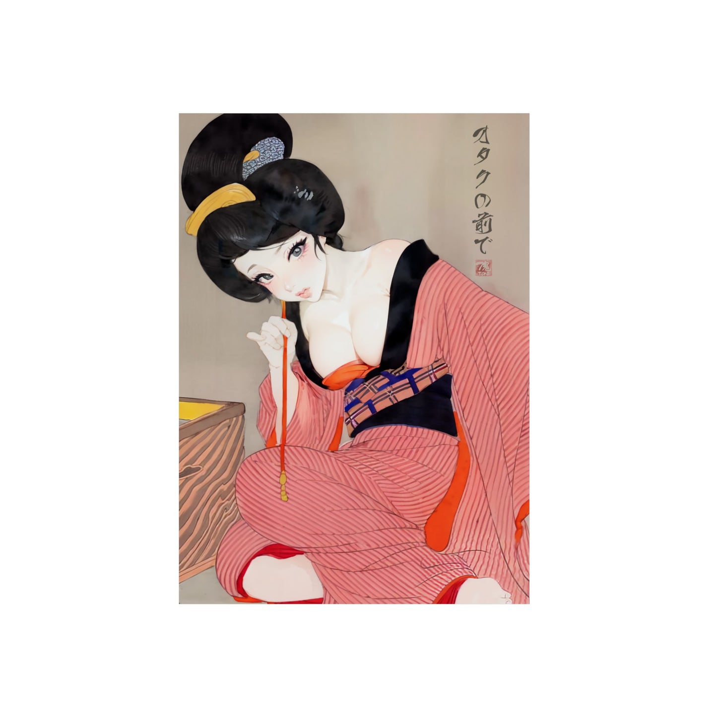 Ukiyo-e Art - Before the otaku 🇩🇪 GER Shipping - Traditional Japanese Art on Metal Poster