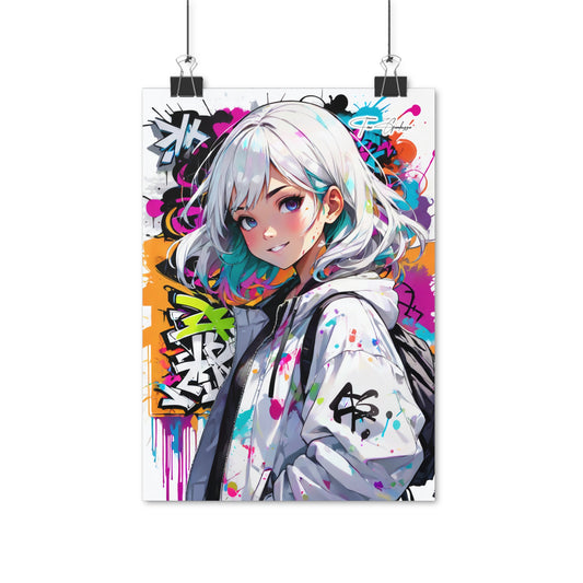 Manga Mural: Koko - Anime Graffiti Art on high quality poster