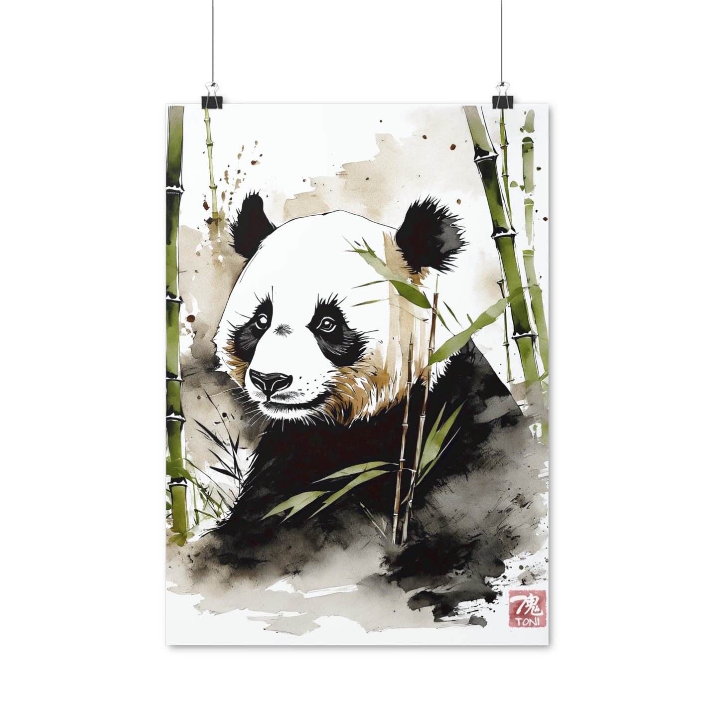 Sumi-e Art - Panda • Traditional Japanese Art on high quality poster