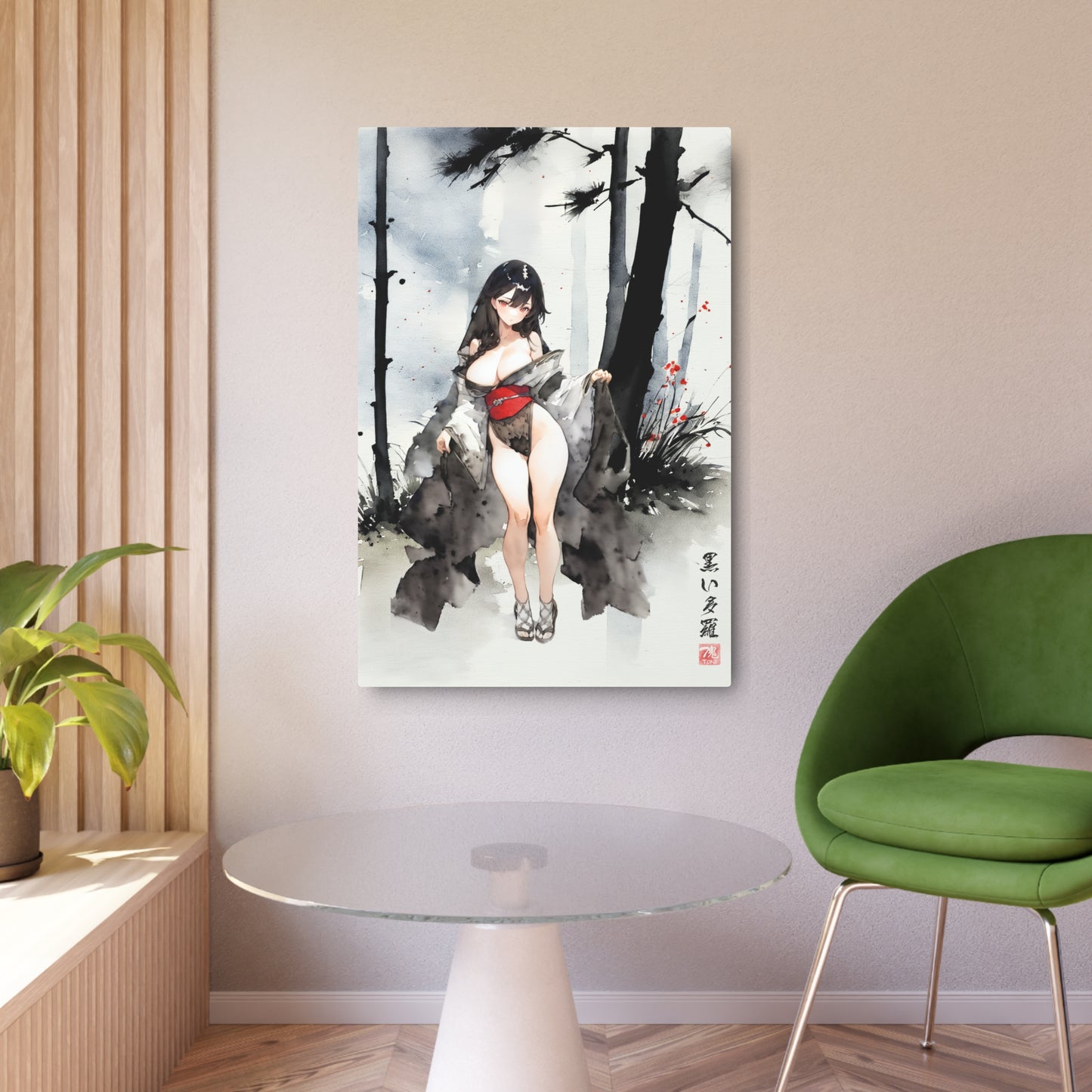 Sumi-e Art - Kuroi Tara 🇺🇸 US Shipping - Traditional Japanese Art on Metal Poster