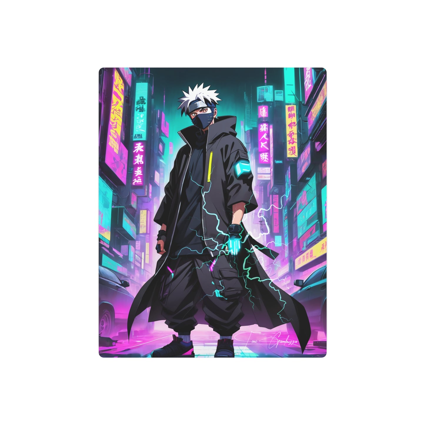 Cyberpunk Kakashi 🇺🇸 US Shipping - Anime Art on Metal Poster