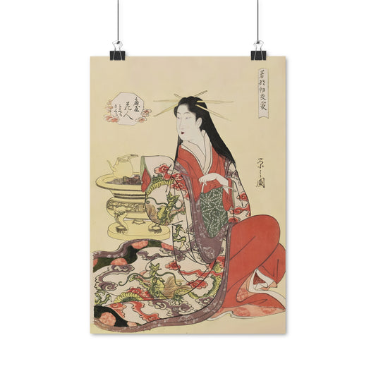 Ukiyo-e Art - Hanabito of Ogiya • Hosoda Eishi • Traditional Japanese Art on high quality poster