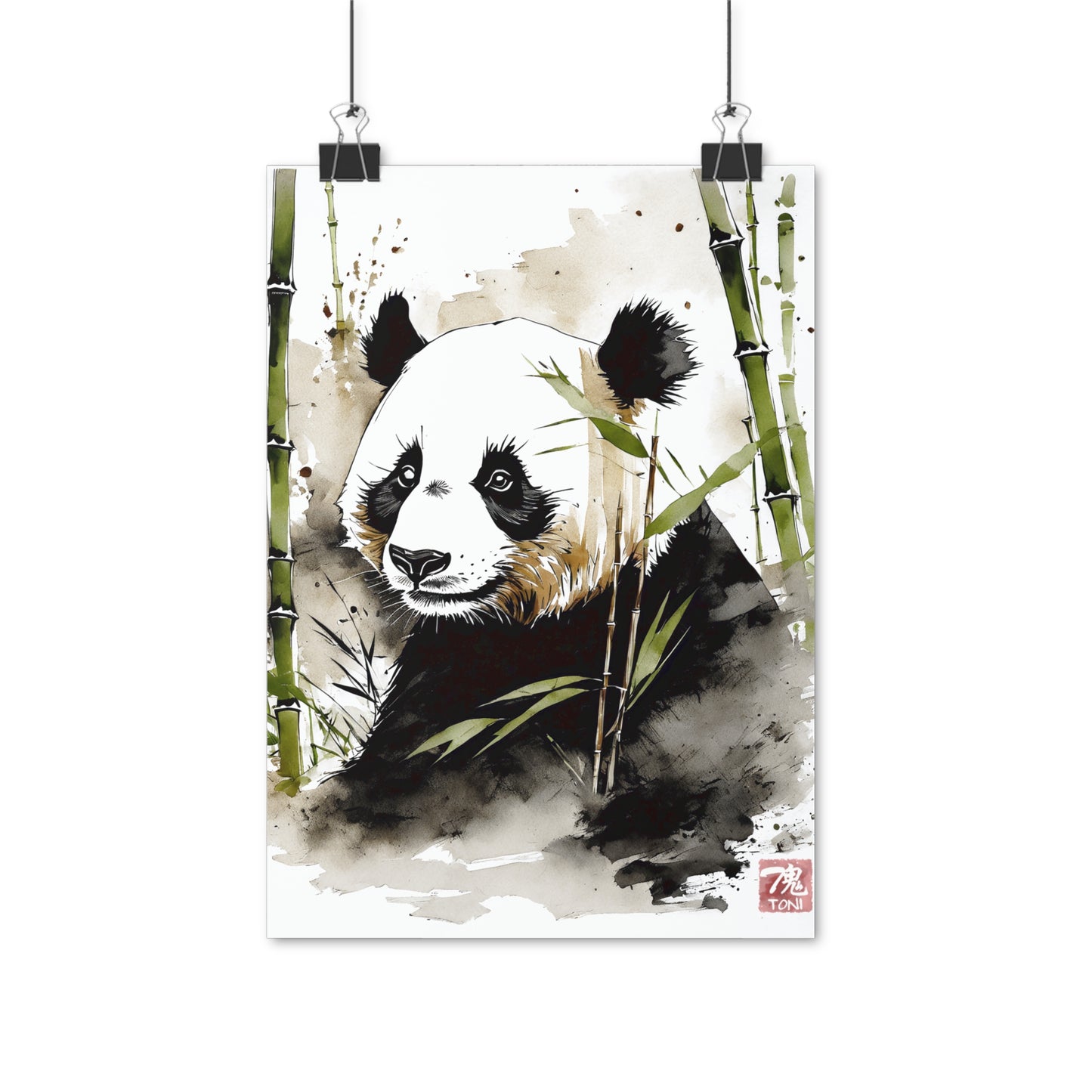 Sumi-e Art - Panda • Traditional Japanese Art on high quality poster