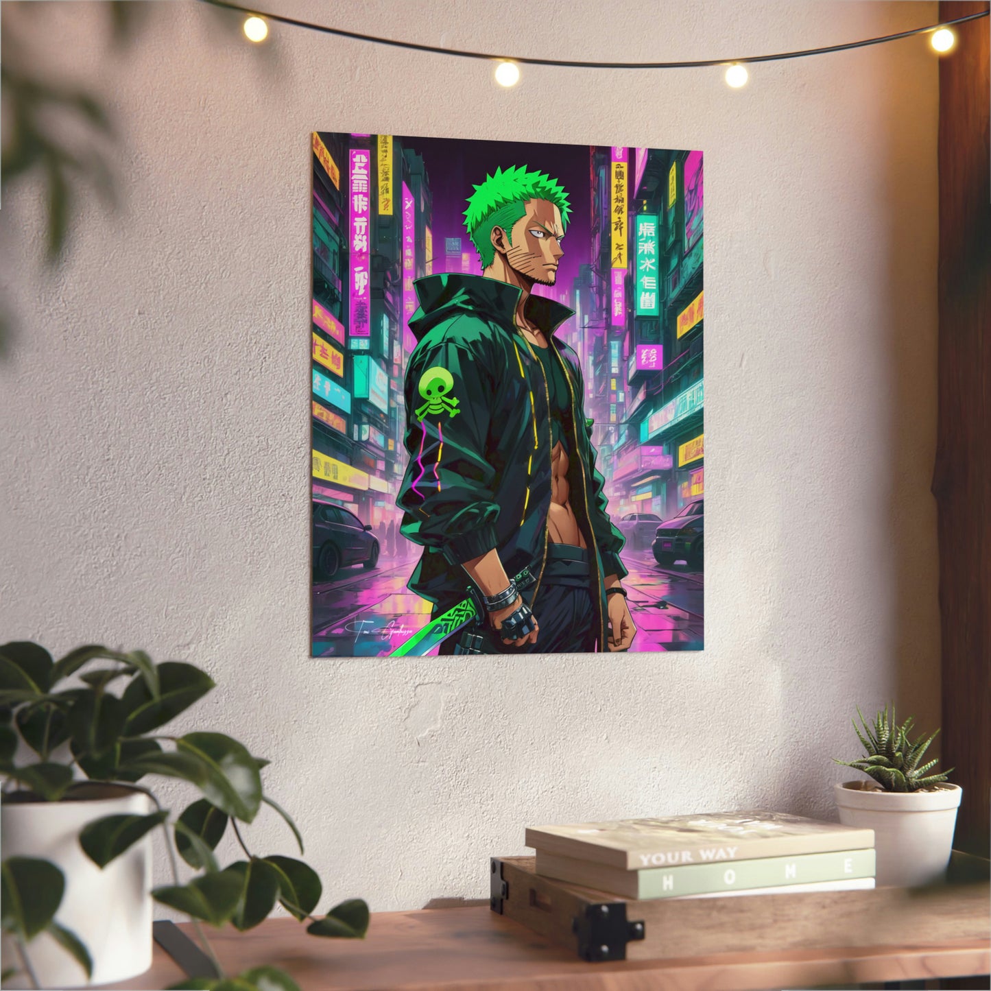 Cyberpunk Zoro 🇩🇪 GER Shipping - Anime Art on Metal Poster