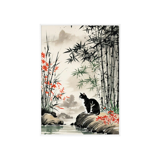 Sumi-e Art - Amidu • Traditional Japanese Art • Framed