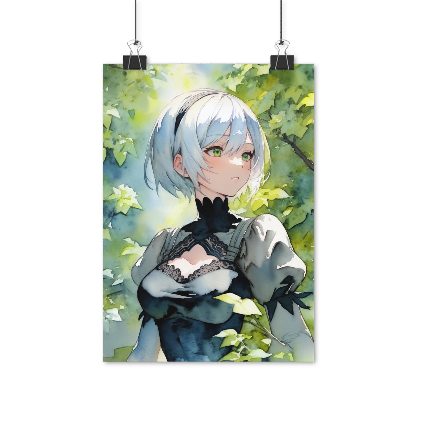 Deadly Beauty - Watercolor Anime Art on high quality poster