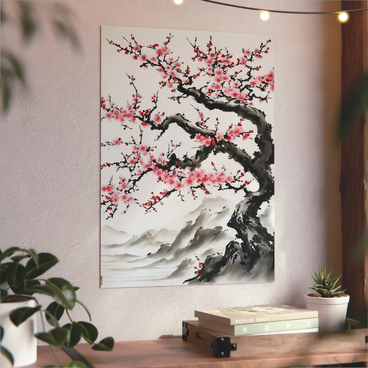 Sumi-e Art - Bodhi Tree 🇩🇪 GER Shipping - Traditional Japanese Art on Metal Poster