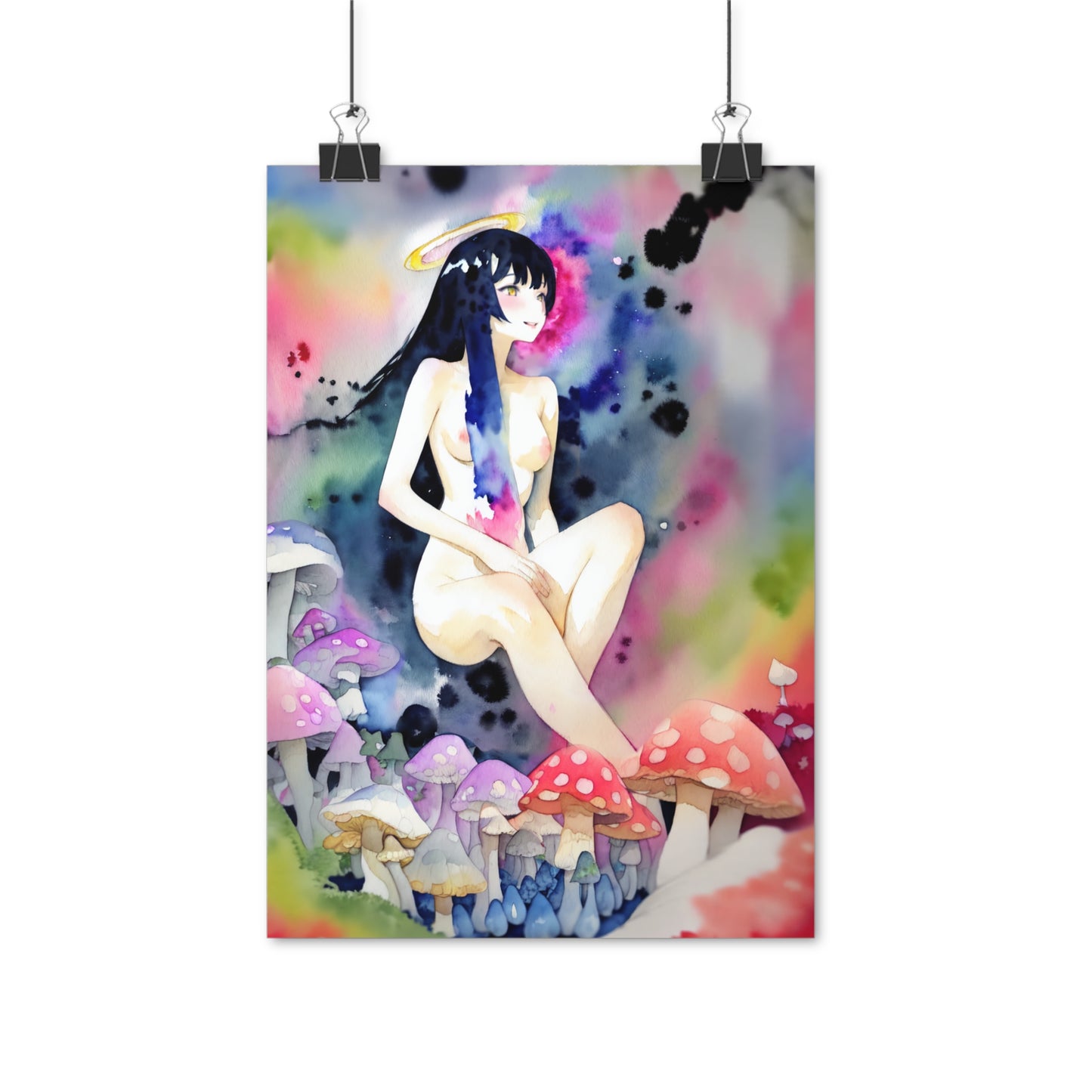 Nature's Trance - Watercolor Anime Art on high quality poster