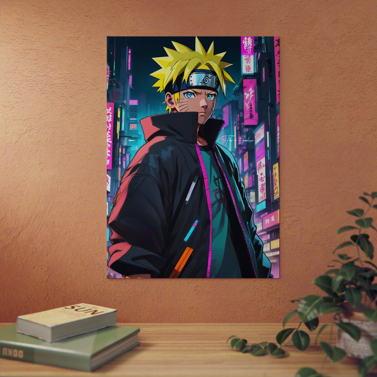 Cyberpunk Naruto 🇩🇪 GER Shipping - Anime Art on Metal Poster