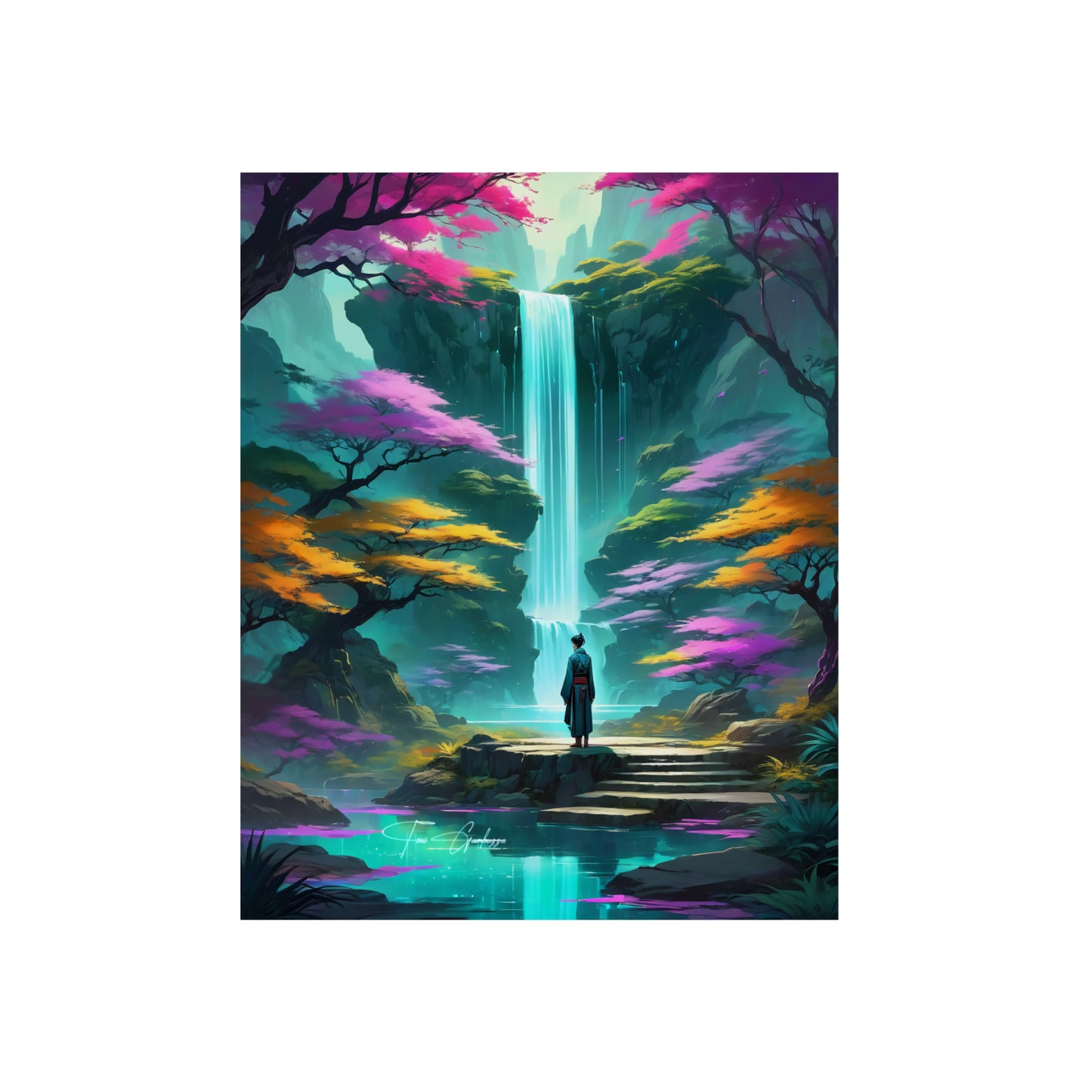 Zen Reflections: Flow 🇩🇪 GER Shipping - Anime Art on Metal Poster