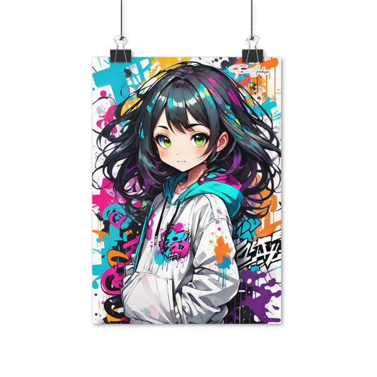 Manga Mural: Riza - Anime Graffiti Art on high quality poster