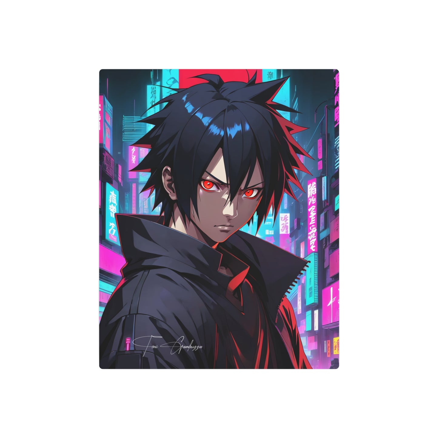 Cyberpunk Sasuke 🇺🇸 US Shipping - Anime Art on Metal Poster