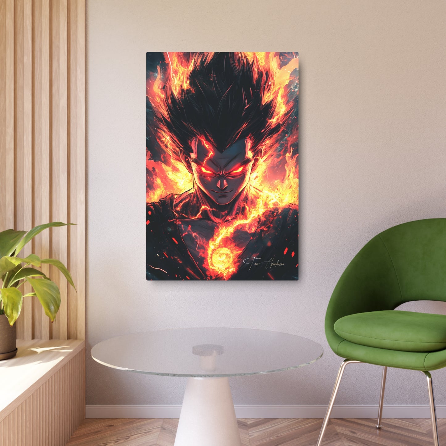 Anime Art - Vegeta Burn 🇺🇸 US Shipping - Anime Art on Metal Poster