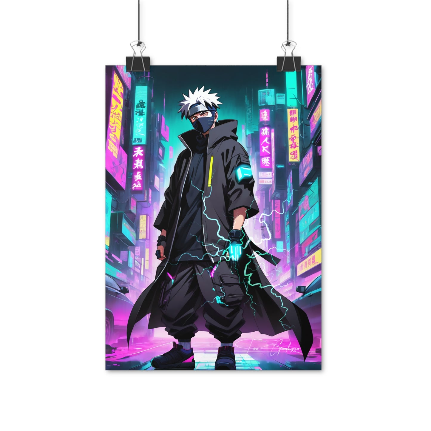 Cyberpunk Kakashi - Anime Art on high quality poster