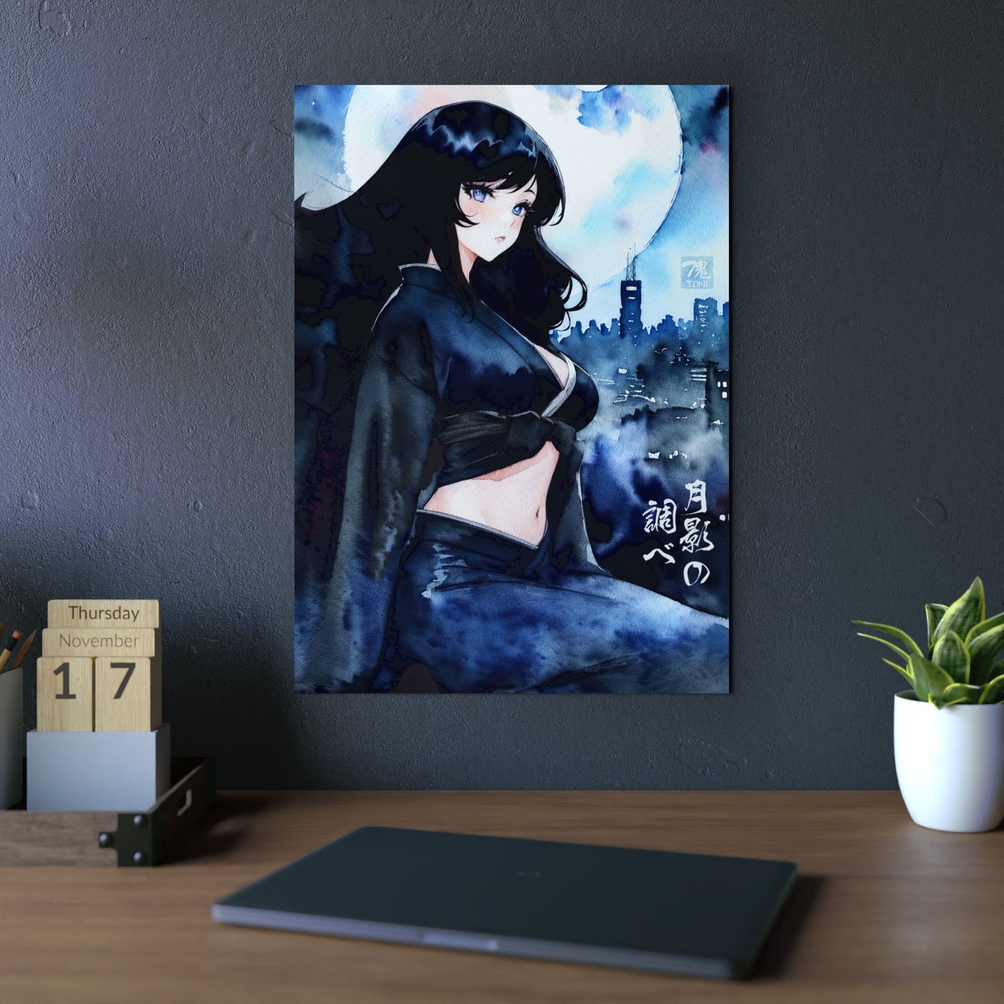 Melody of the Moonlight 🇩🇪 GER Shipping - Watercolor Anime Art on Metal Poster