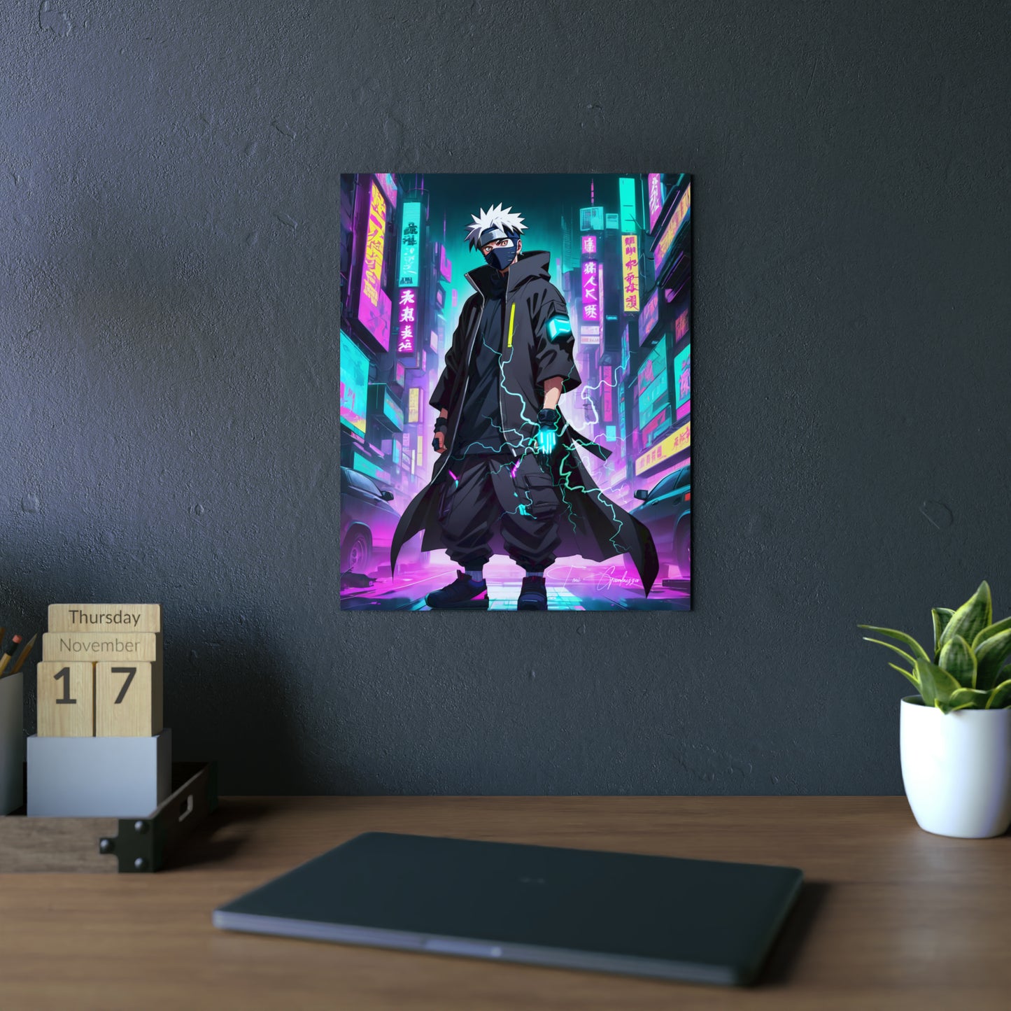 Cyberpunk Kakashi 🇩🇪 GER Shipping - Anime Art on Metal Poster