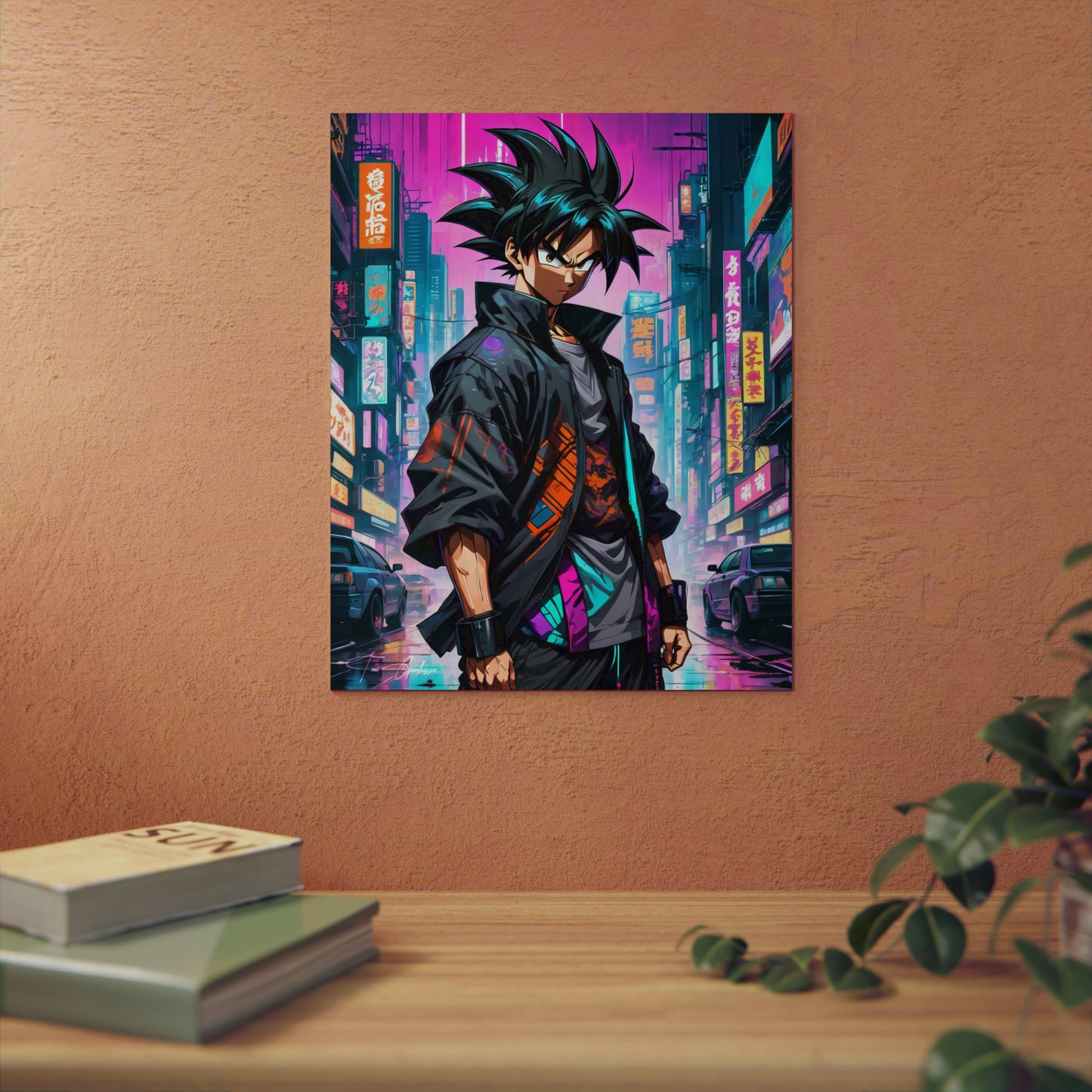 Cyberpunk Son Goku 🇩🇪 GER Shipping - Anime Art on Metal Poster