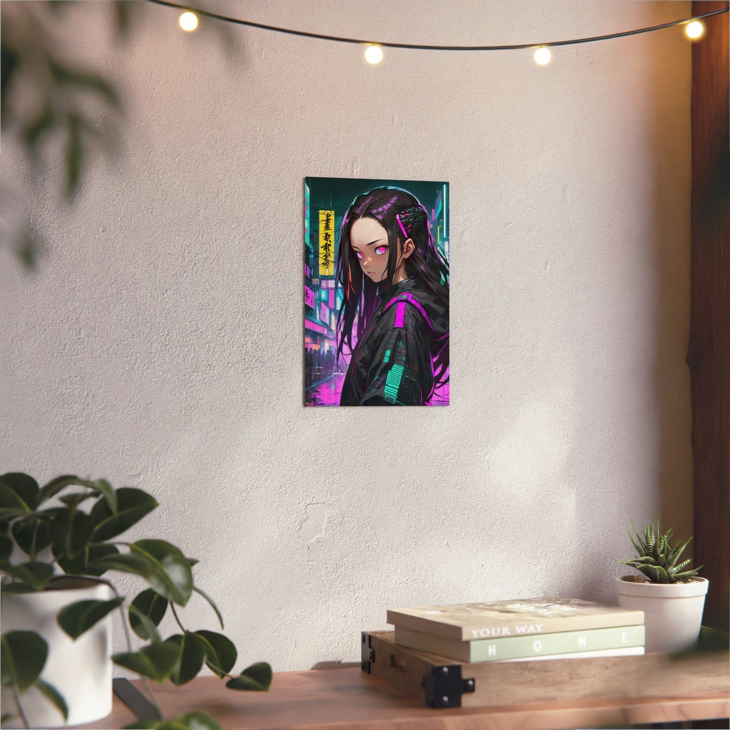 Cyberpunk Nezuko 🇩🇪 GER Shipping - Anime Art on Metal Poster