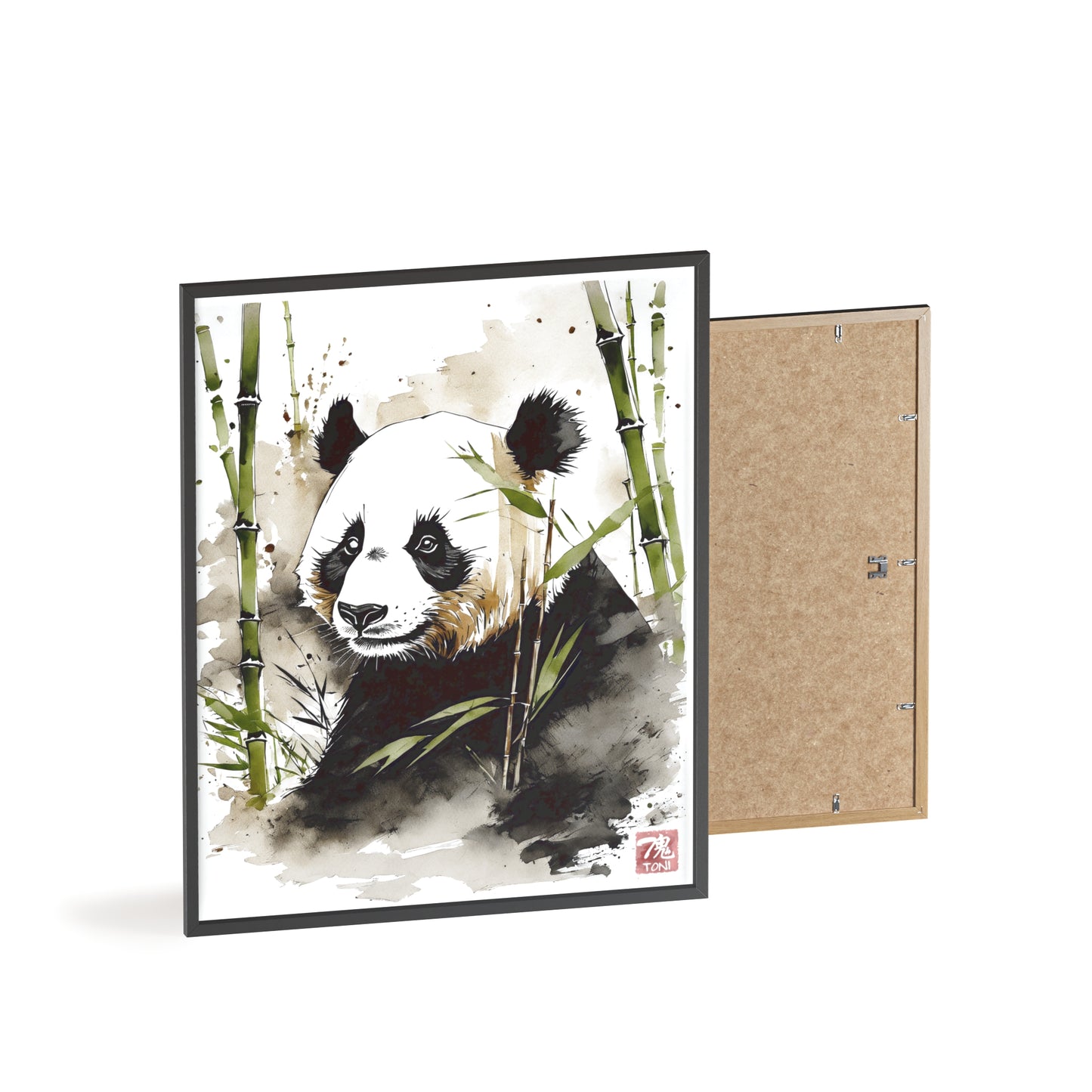 Sumi-e Art - Panda • Traditional Japanese Art • Framed