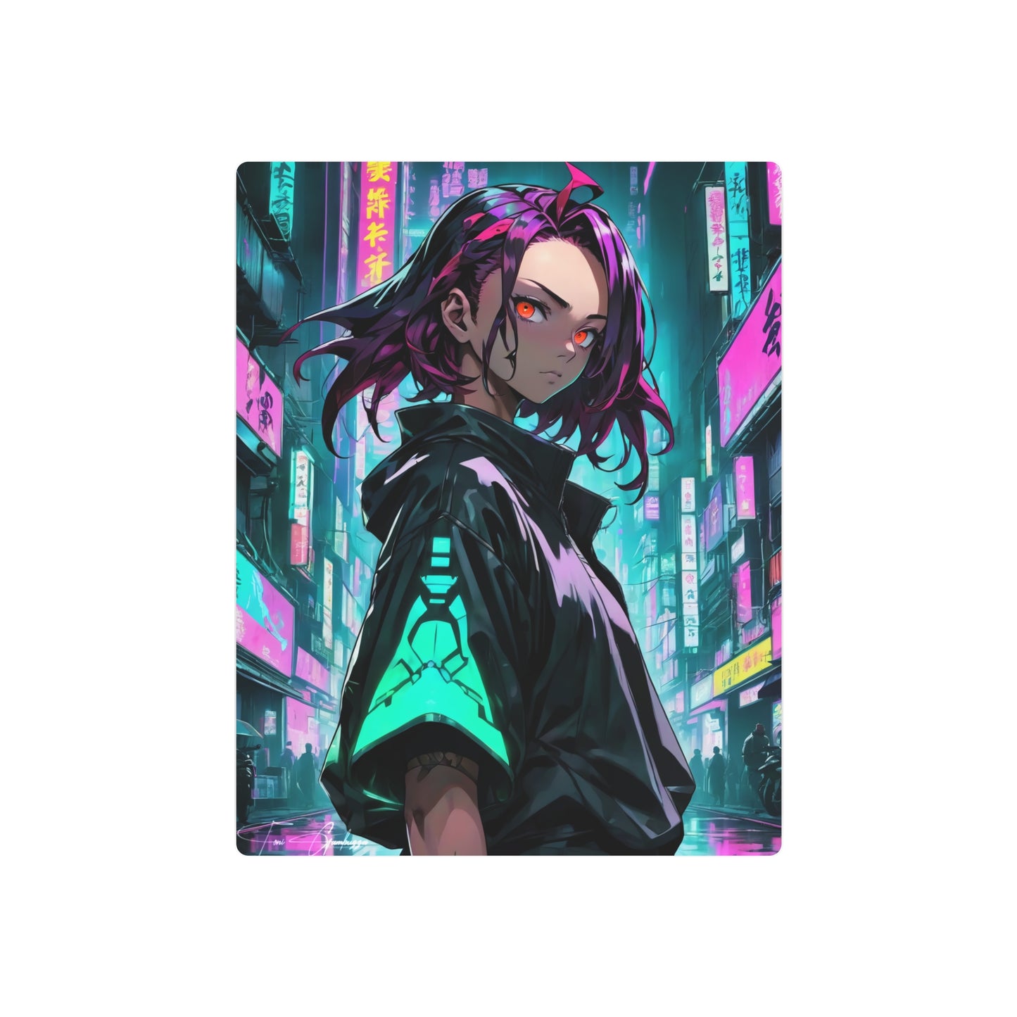 Cyberpunk Tanjirō 🇺🇸 US Shipping - Anime Art on Metal Poster