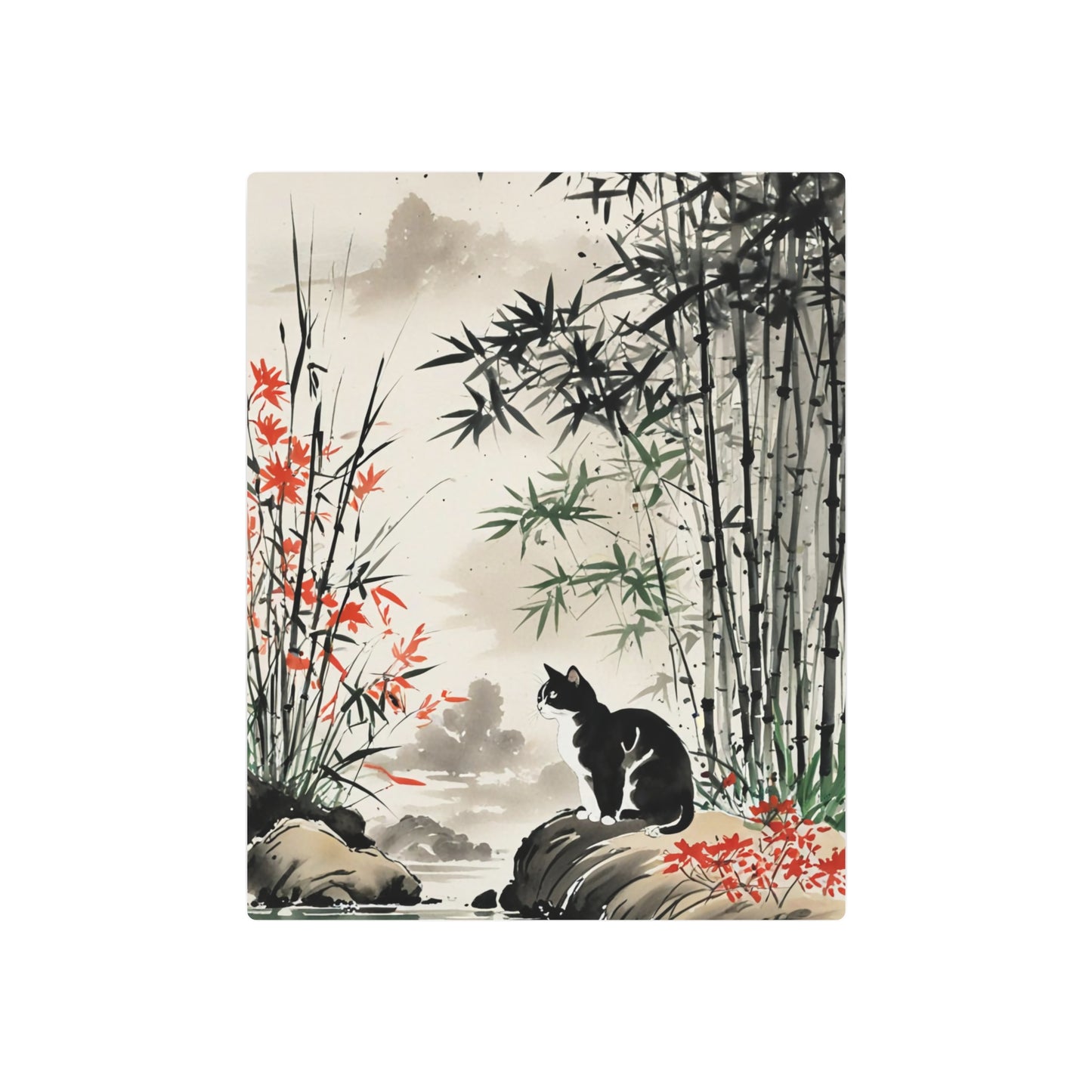 Sumi-e Art - Amidu 🇺🇸 US Shipping - Traditional Japanese Art on Metal Poster