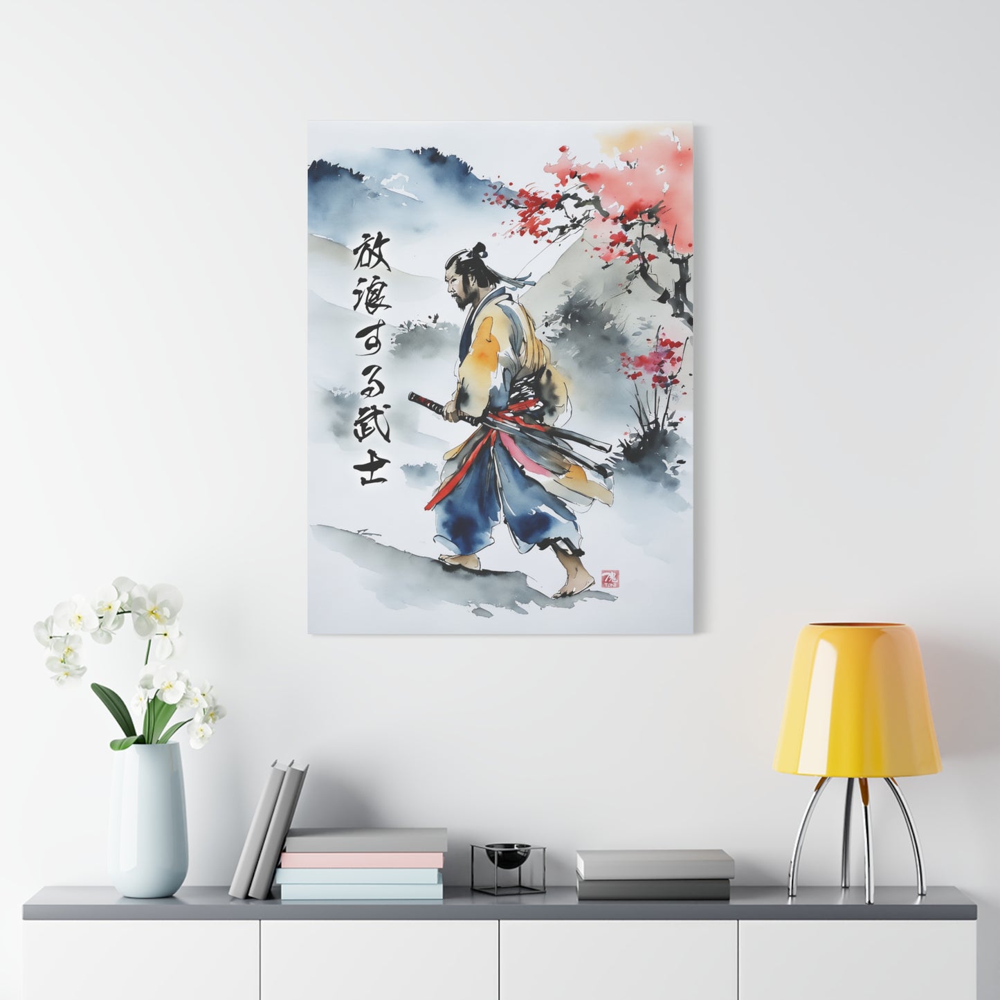 Sumi-e Art  - Wandering Samurai • Traditional Japanese Art on high quality Canvas