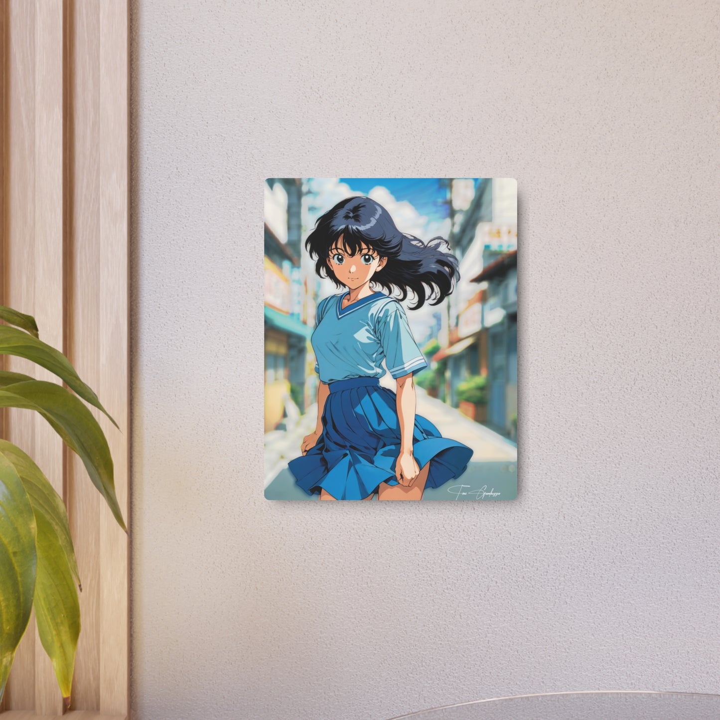 City Pop Collection - Flirty Schoolgirl 🇺🇸 US Shipping - Anime Art on Metal Poster