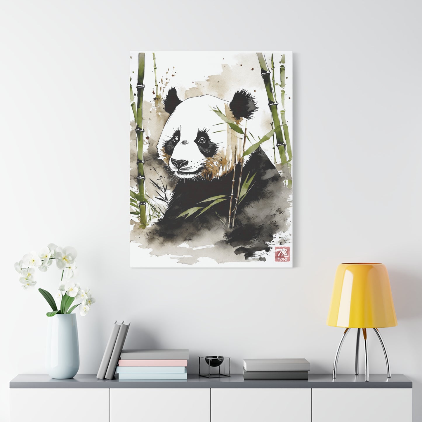 Sumi-e Art - Panda • Traditional Japanese Art on high quality Canvas