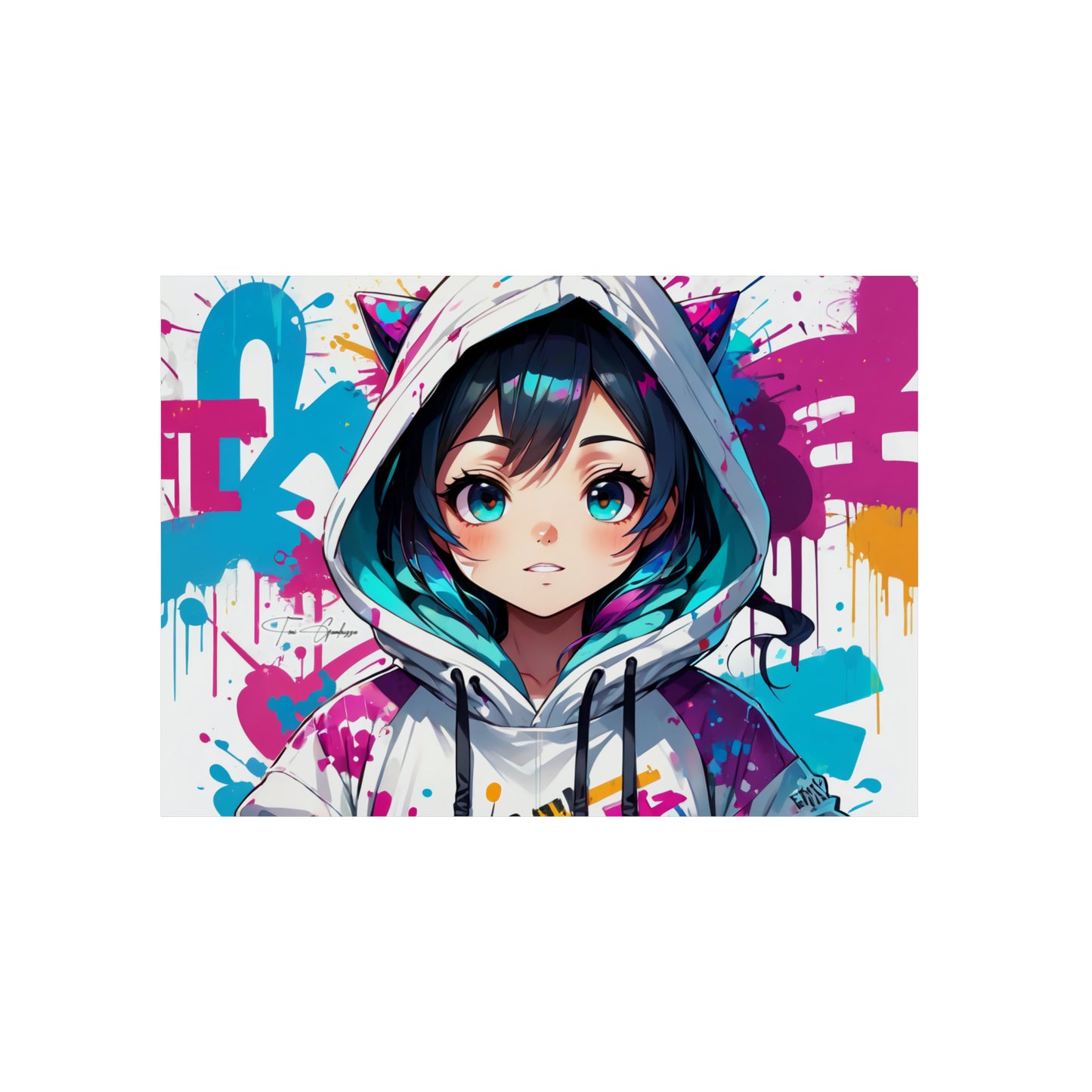 Manga Mural: Kohana 🇩🇪 GER Shipping - Anime Graffiti Art on Metal Poster