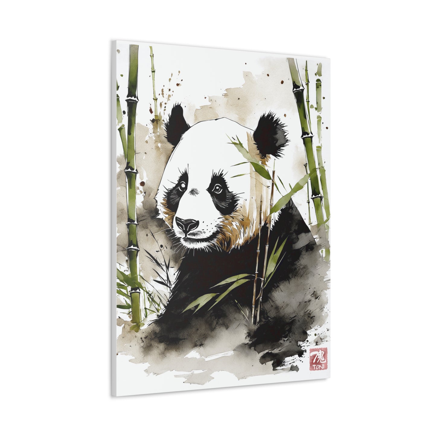 Sumi-e Art - Panda • Traditional Japanese Art on high quality Canvas