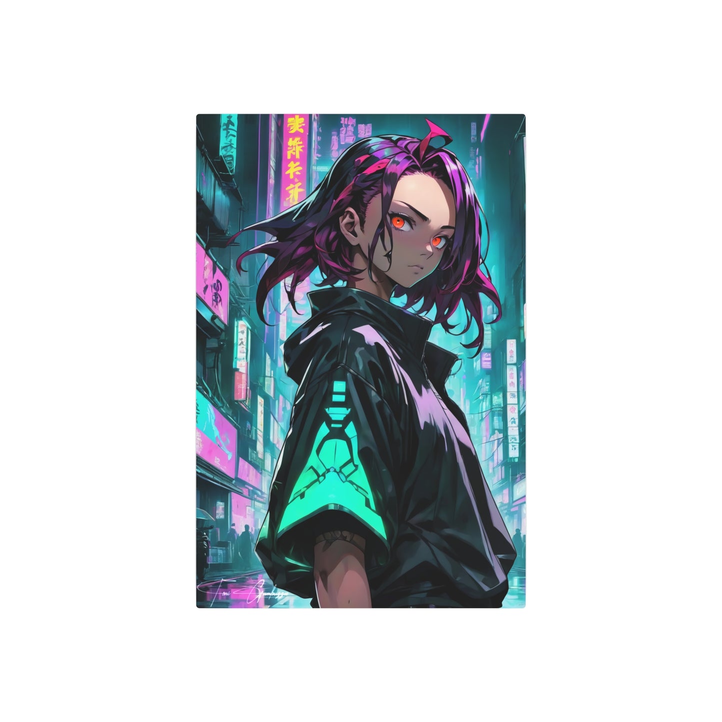 Cyberpunk Tanjirō 🇺🇸 US Shipping - Anime Art on Metal Poster