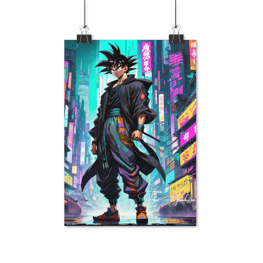 Cyberpunk Xeno Goku - Anime Art on high quality poster