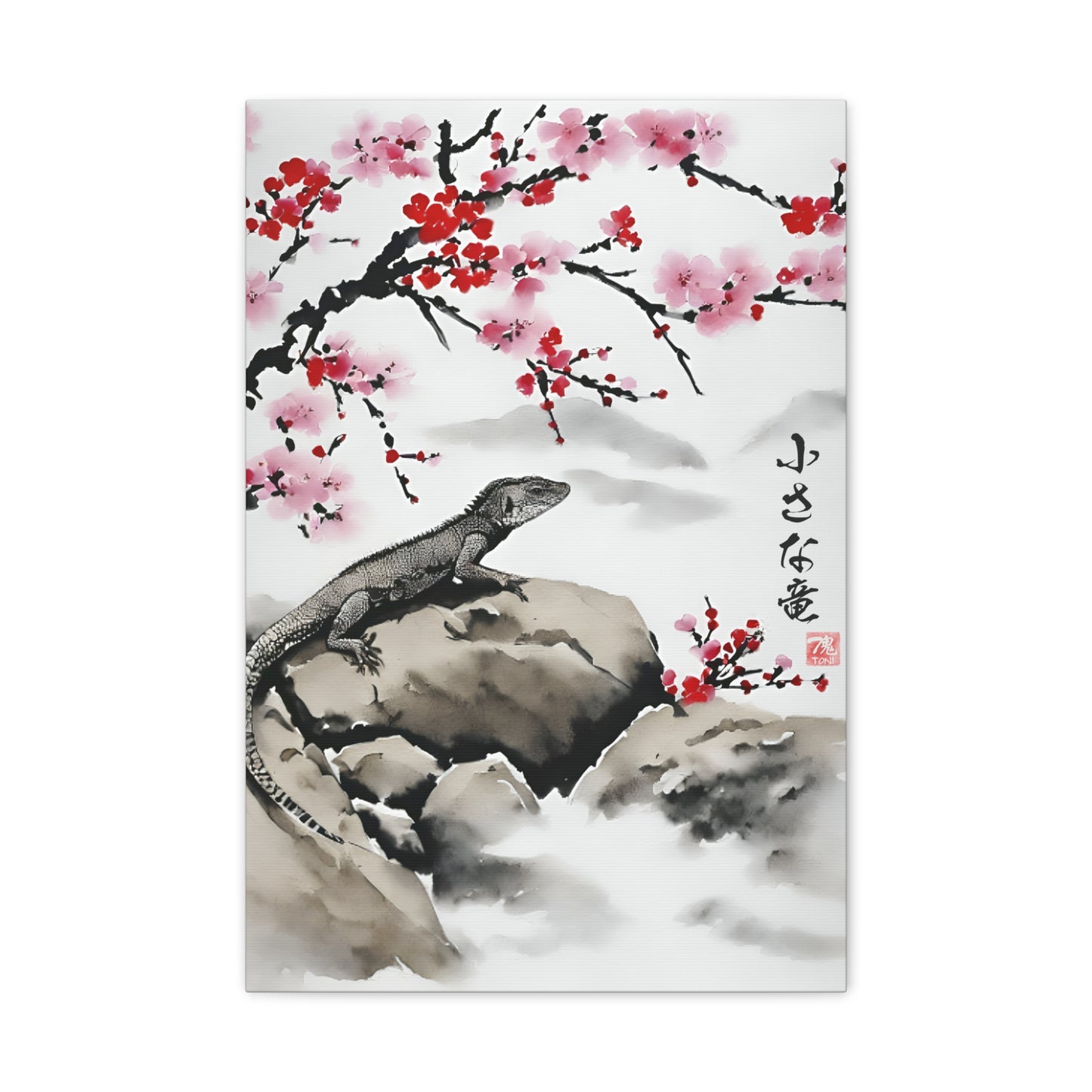 Sumi-e Art  - The little dragon • Traditional Japanese Art on high quality Canvas