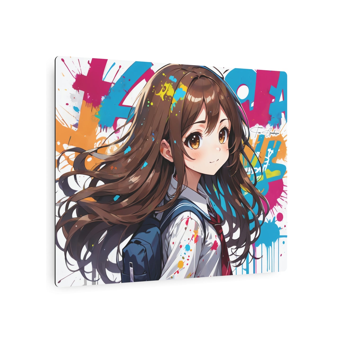 Manga Mural: Yuuna 🇺🇸 US Shipping - Anime Graffiti Art on Metal Poster