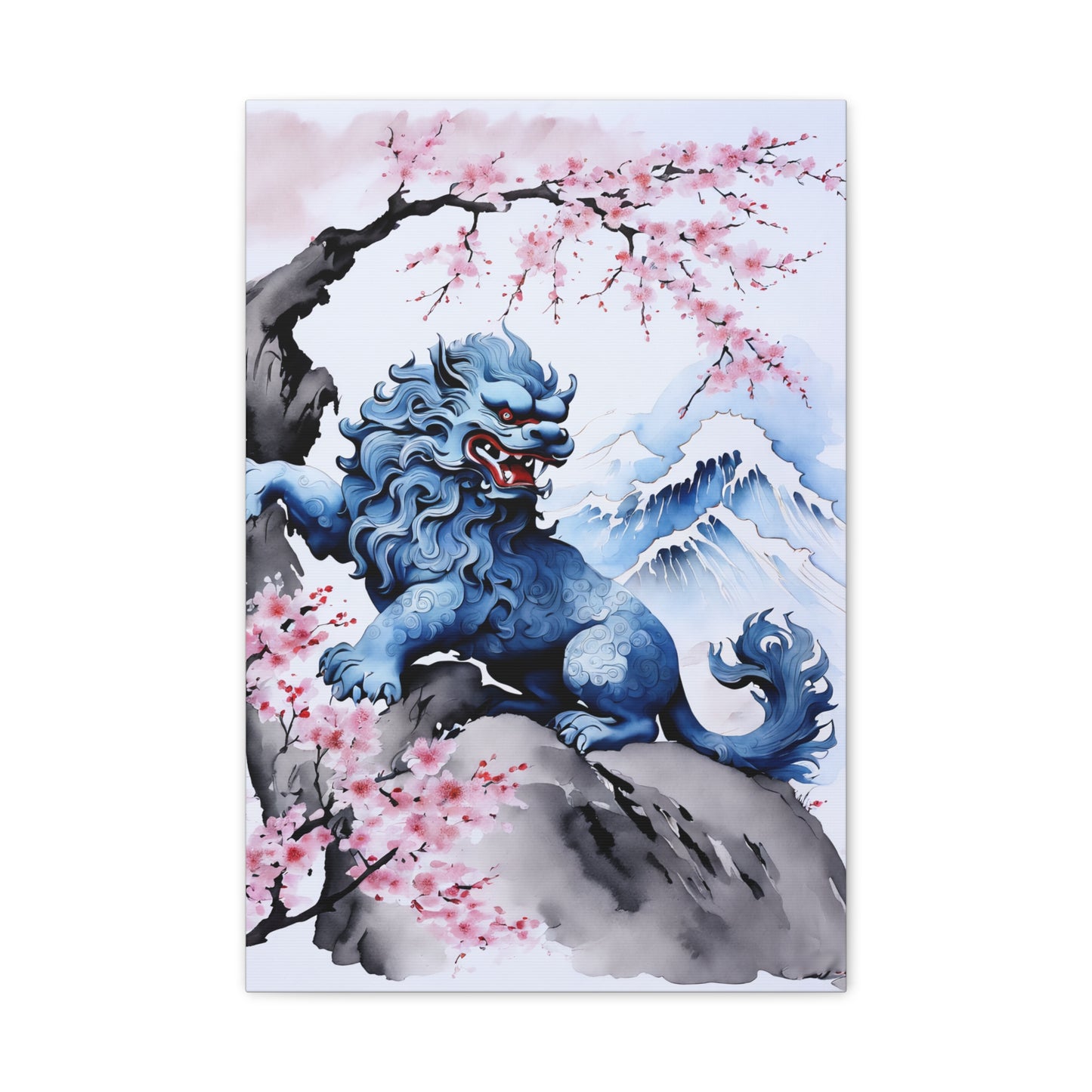 Sumi-e Art - Komainu • Traditional Japanese Art on high quality Canvas