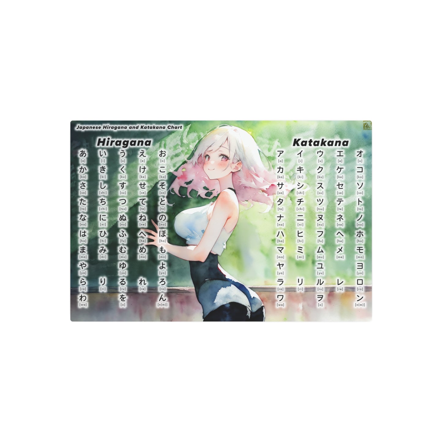 Hiragana & Katakana Chart 🇺🇸 US Shipping - Anime Graffiti Art on Metal Poster