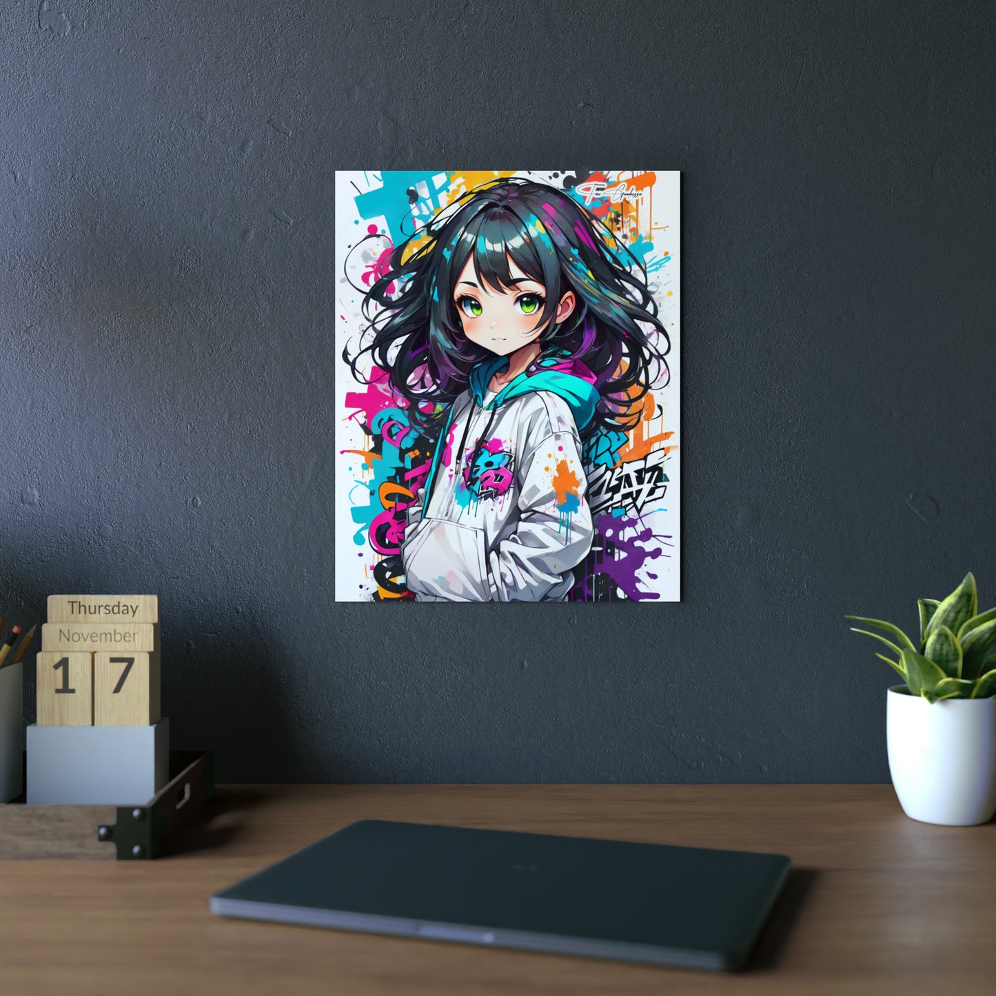 Manga Mural: Riza 🇩🇪 GER Shipping - Anime Graffiti Art on Metal Poster