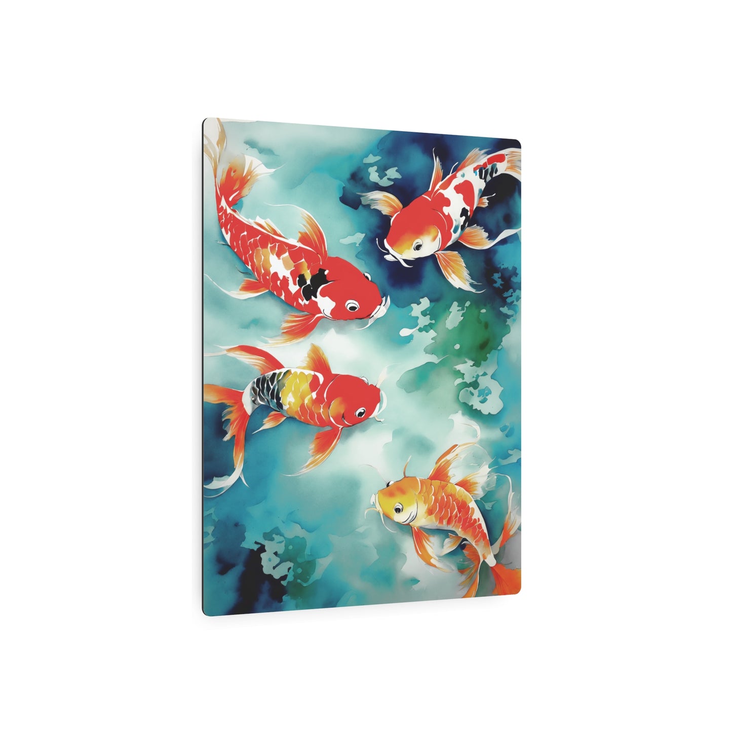 Sumi-e Art - Koi Pond 🇺🇸 US Shipping - Traditional Japanese Art on Metal Poster