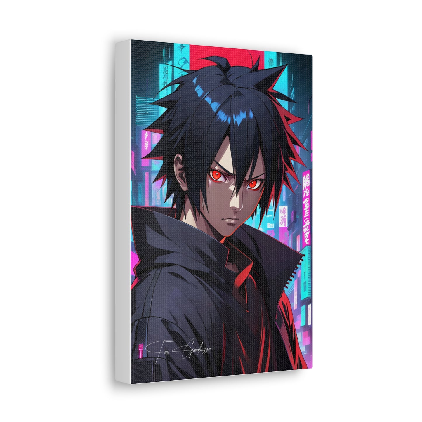 Cyberpunk Sasuke - Anime Art on high quality Canvas